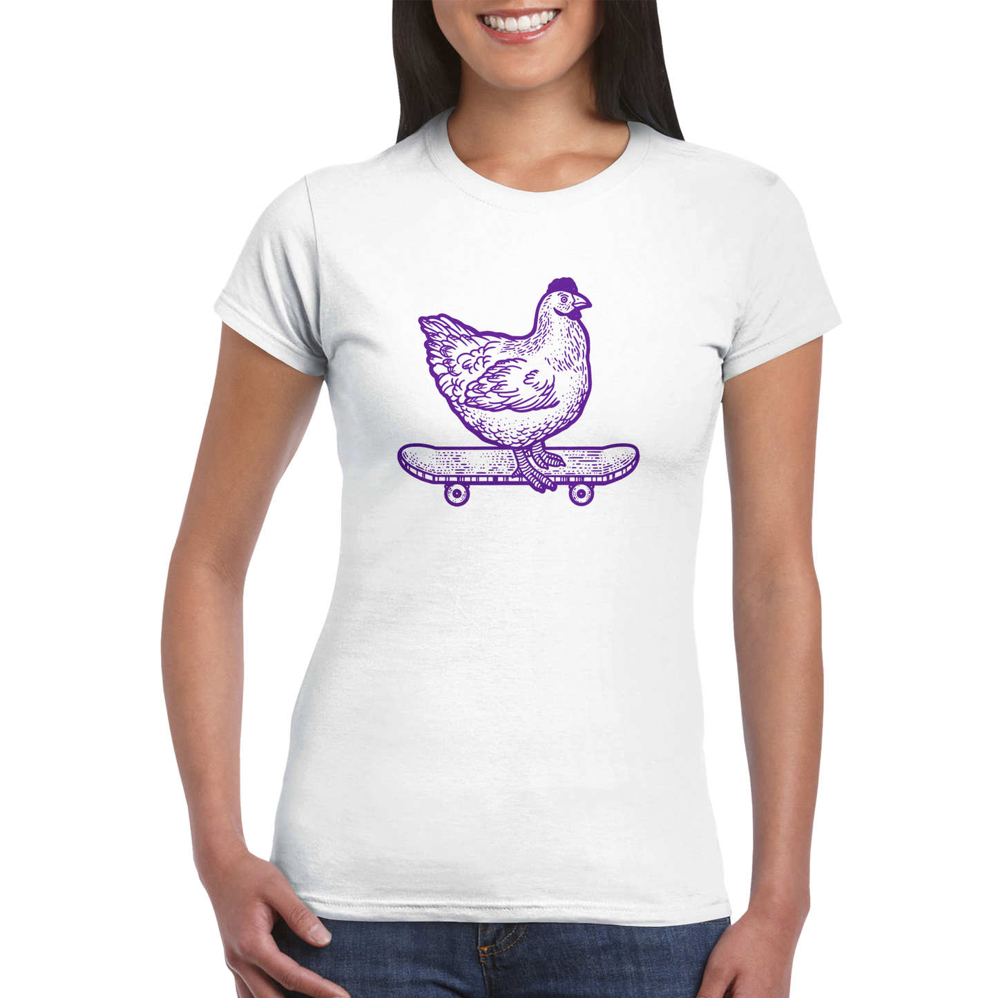 Skater-Huhn Damen T-Shirt