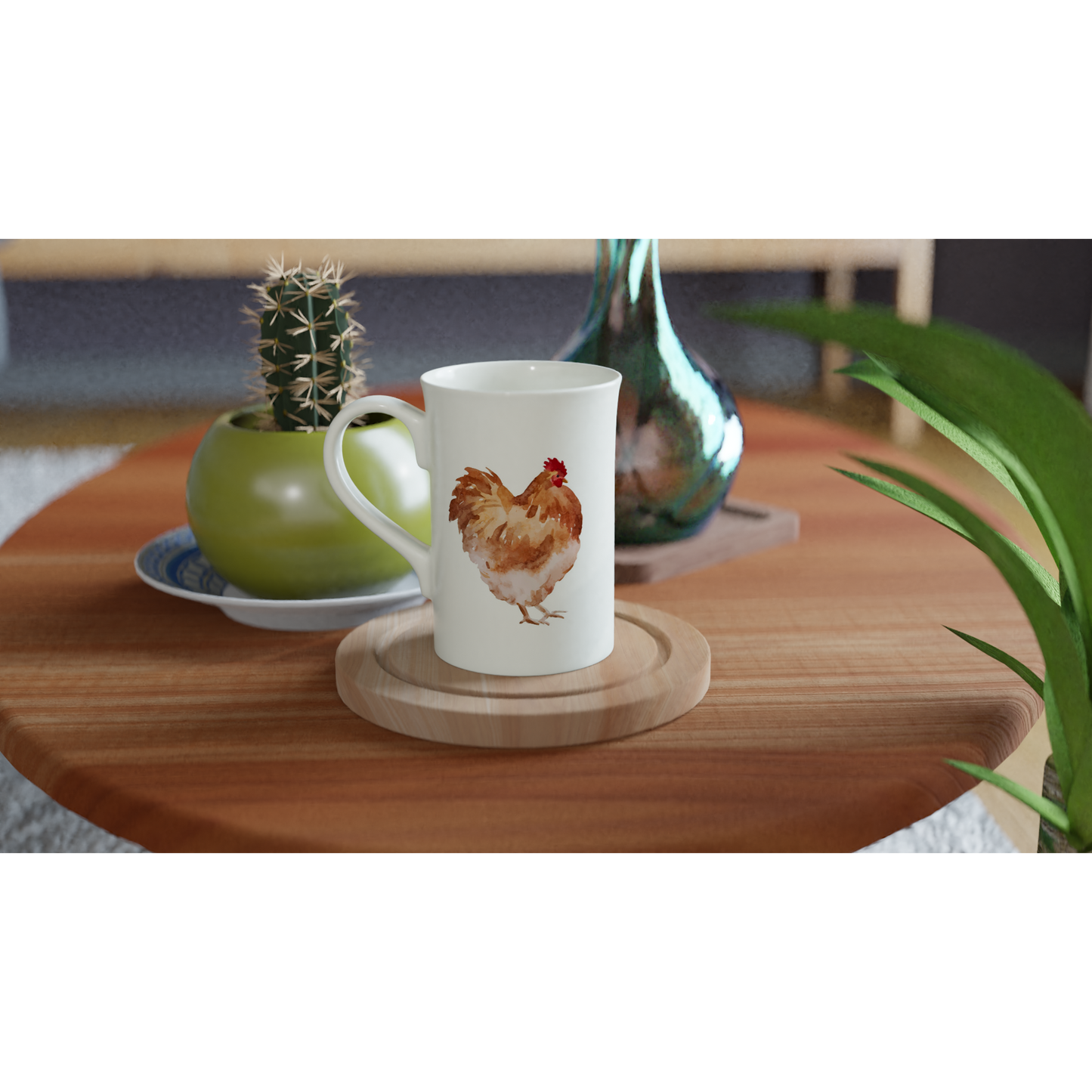 Aquarell Hühner Tasse