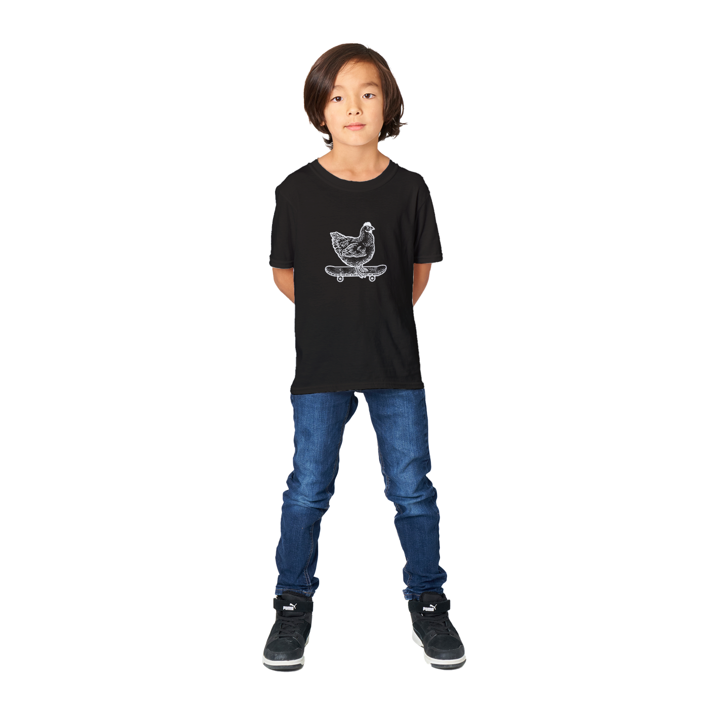 Skater-Huhn Kinder T-Shirt