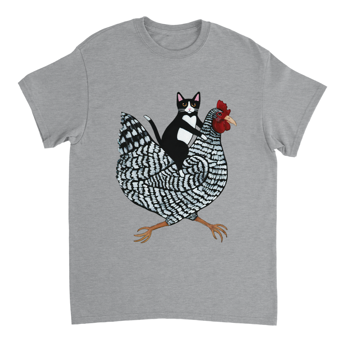 Katze reitet Huhn T-Shirt