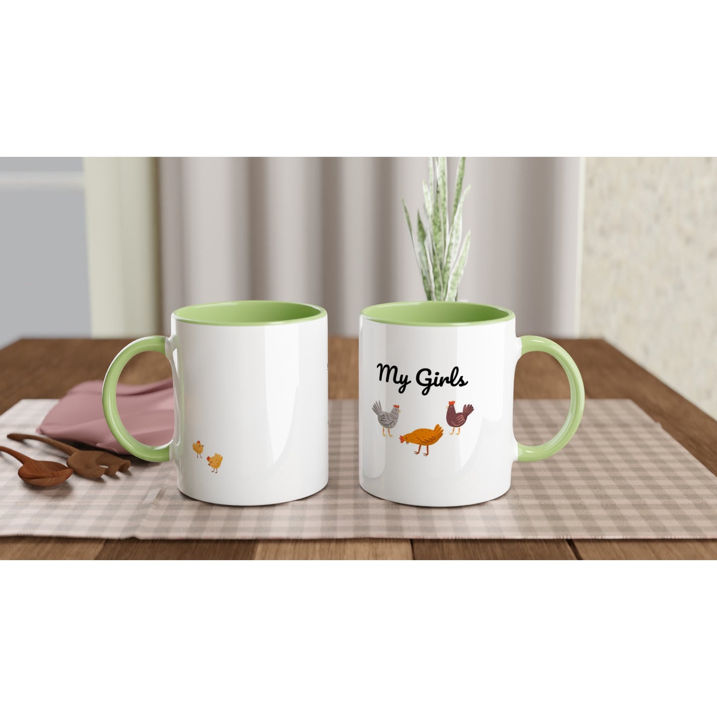 My Girls Hühner-Tasse mit farbiger Innenseite