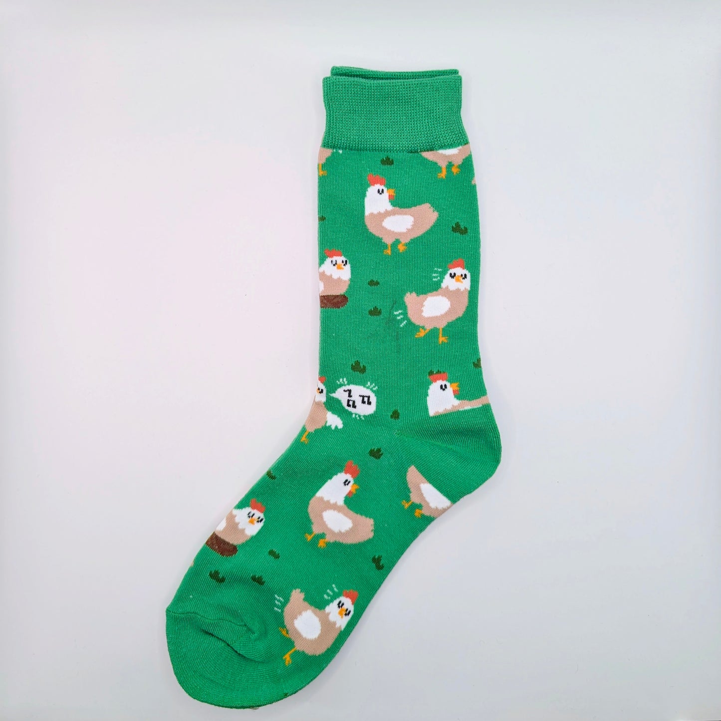 Hühner-Socken grün – Lustige Socken für Hühnerfreunde