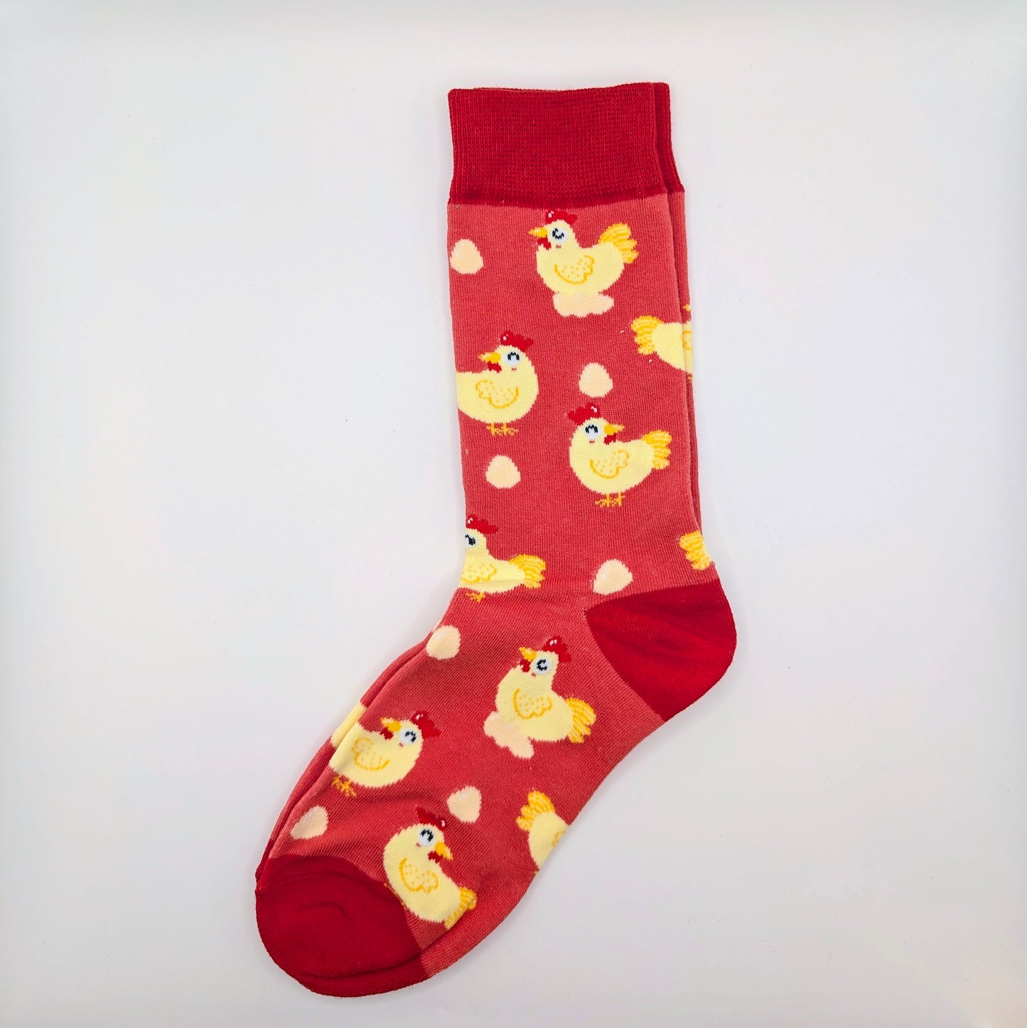 Hühner-Socken rot – Fröhliche Socken für Hühnerfreunde