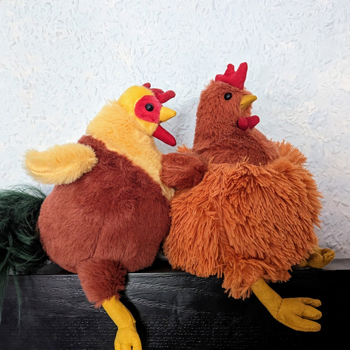 Pärchen Plüsch-Huhn und Hahn Kuscheltiere