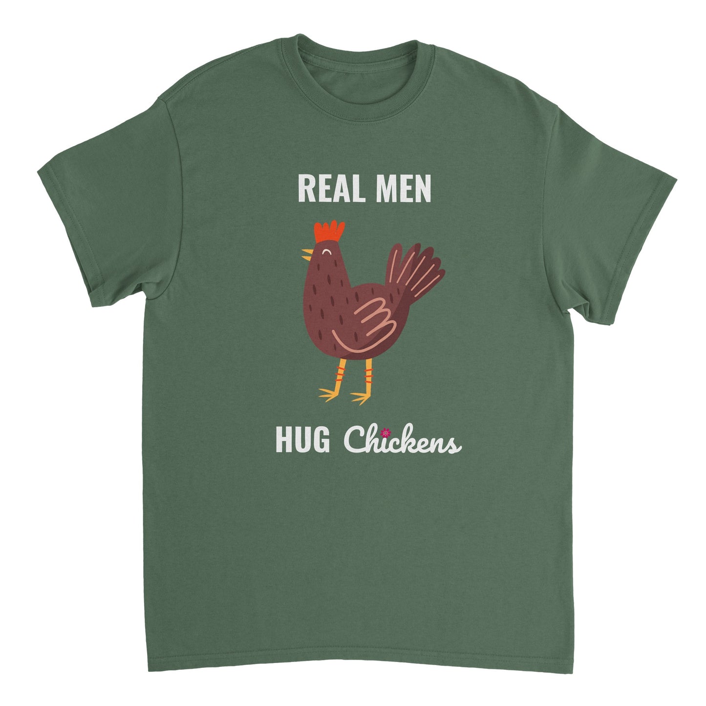 Real Men Hug Chickens Hühner T-Shirt