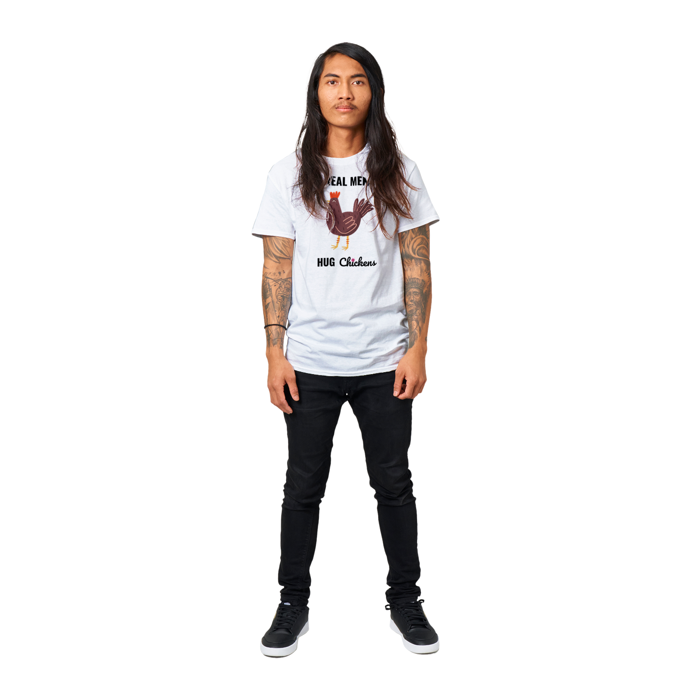 Real Men Hug Chickens Hühner T-Shirt