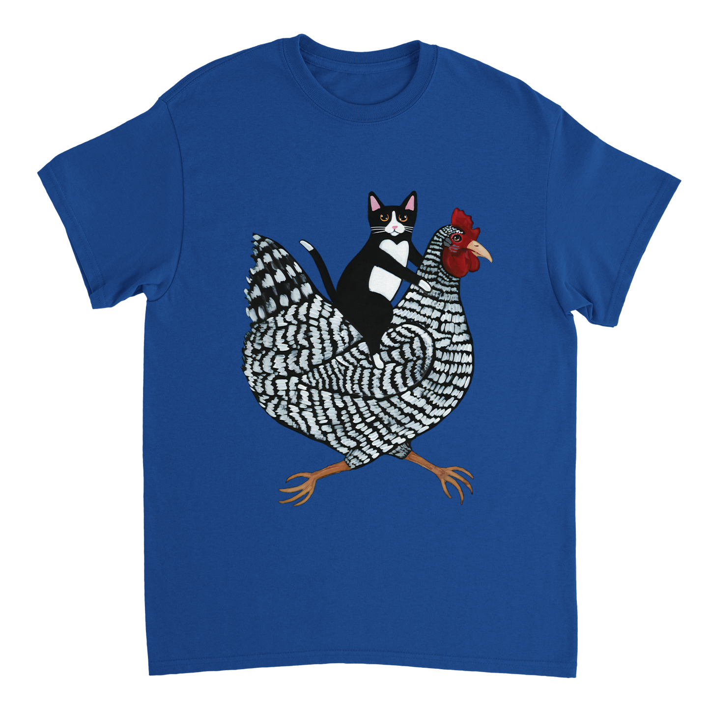 Katze reitet Huhn T-Shirt