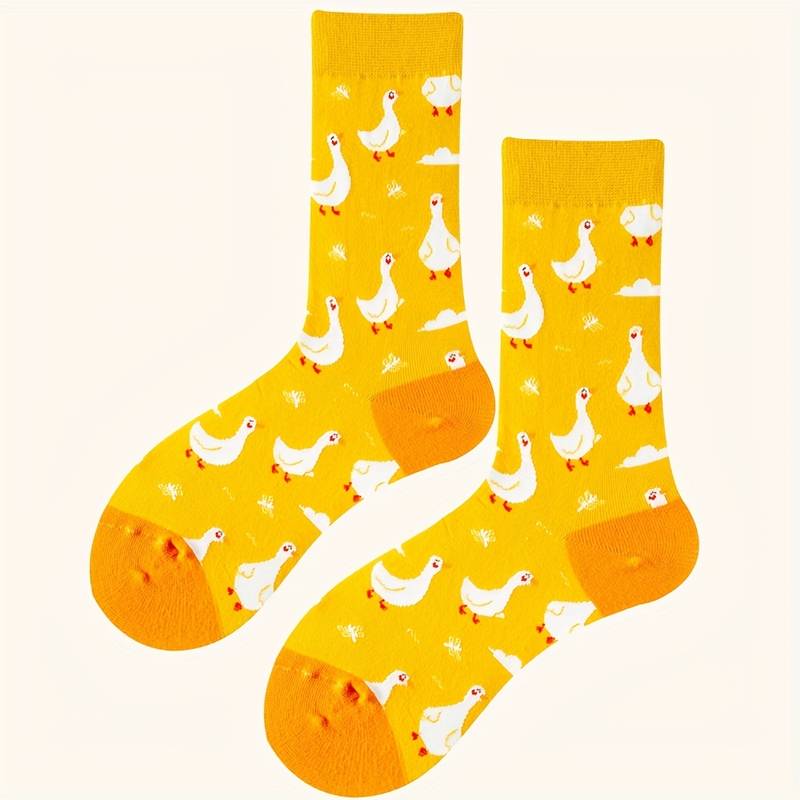 Socken mit fröhlicher Ente