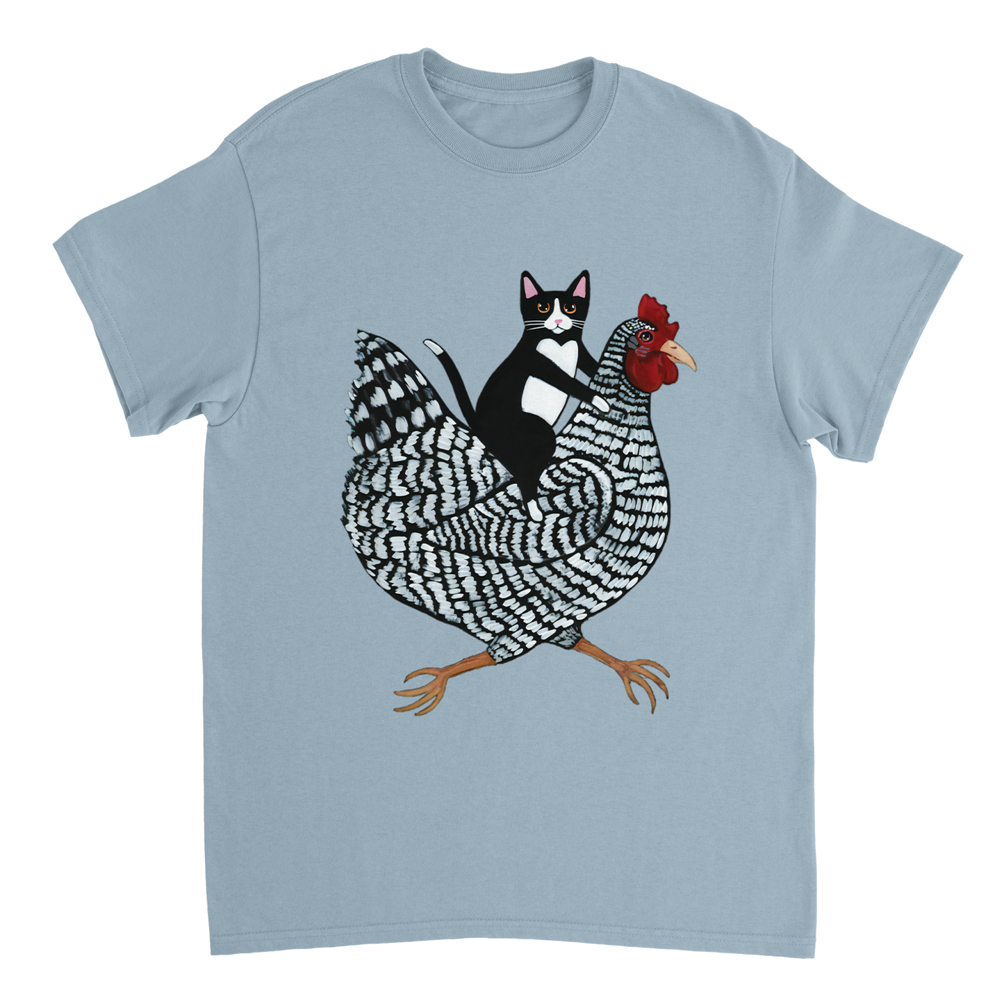 Katze reitet Huhn T-Shirt