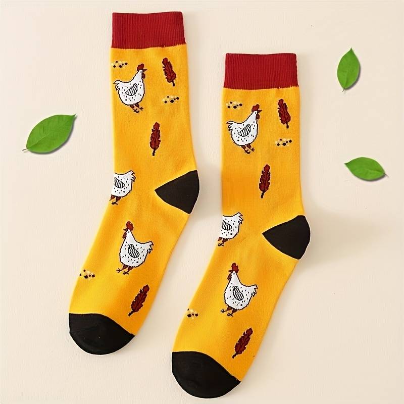 Socken mit weißem Huhn