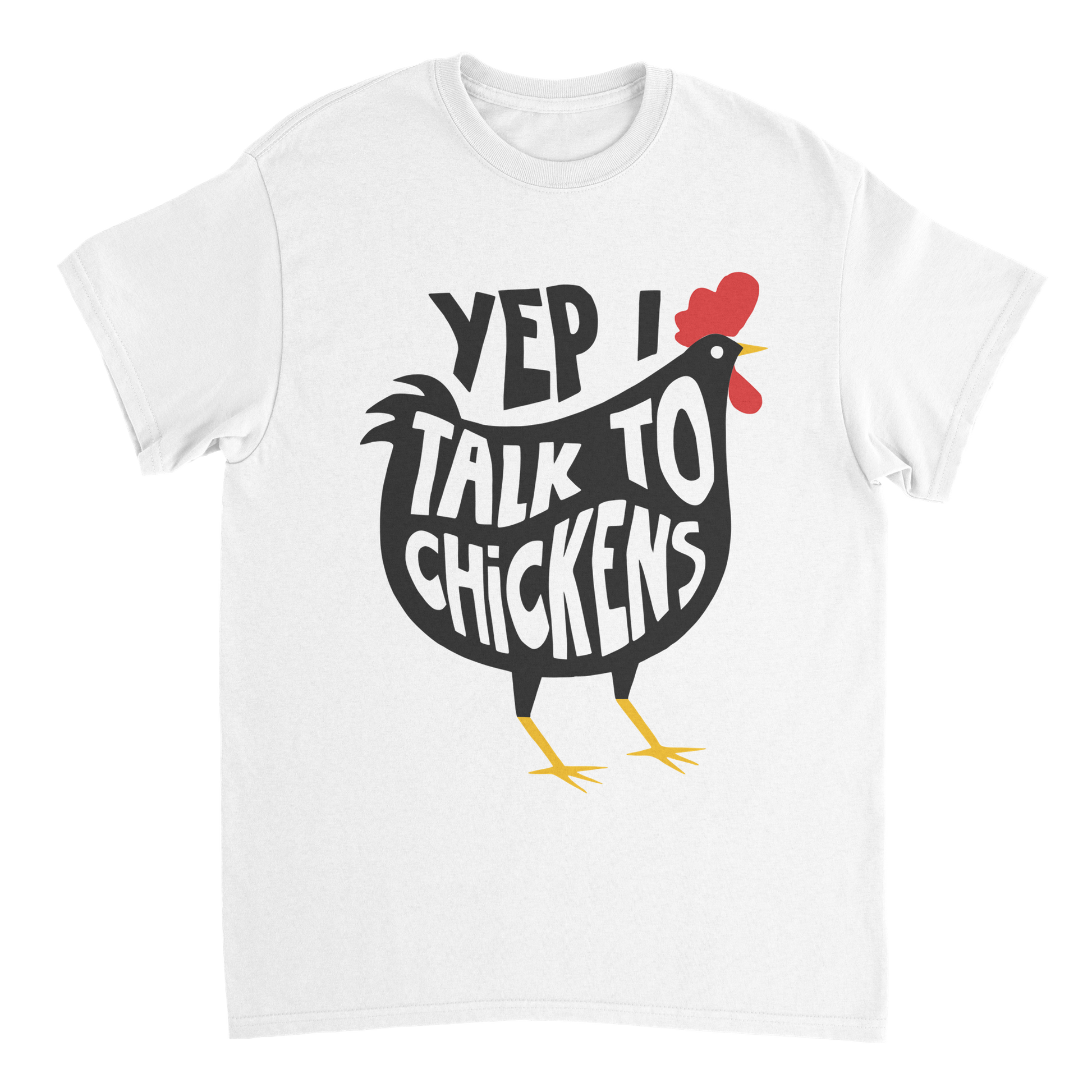 YourTops Women's "Yep I Talk To Chickens" Funny T-Shirt - Cute Gift For Chicken Lovers